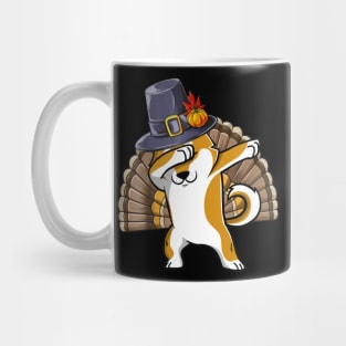 Thanksgiving T shirt for Boys Men Dabbing Shiba Inu Turkey Mug